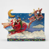11" Lighted Santa Sleigh With Reindeer