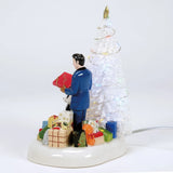 Snow Village Elvis Passes Out The Gifts