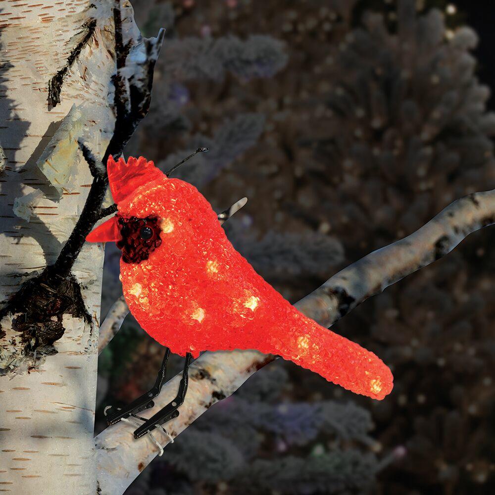 6" 10 LED Red Cardinal With Clipped Feet Set Of 6