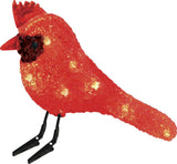 6" 10 LED Red Cardinal With Clipped Feet Set Of 6