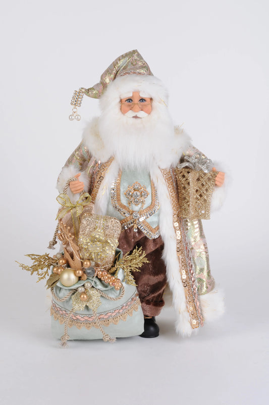 Karen Didion Originals 17" Lighted Sage Elegance Santa