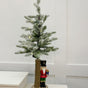 2 FT Snowy Allison Pine Pottable Tree With Nutcracker Base