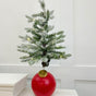 2 FT Snowy Allison Pine Pottable Tree With Red Ornament Base