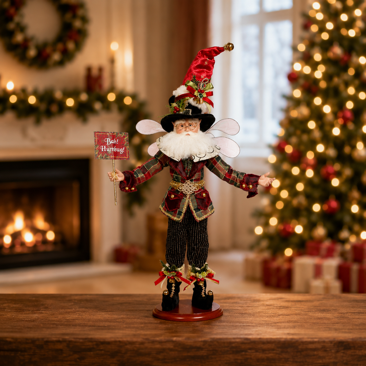 Mark Roberts 21" Bah Humbug Fairy On Base Edición de coleccionista