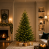 Abeto de Noruega preiluminado con microluces LED blanco cálido