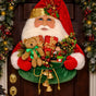 Karen Didion Originals 35" Lighted Santa Head With Gift Bag
