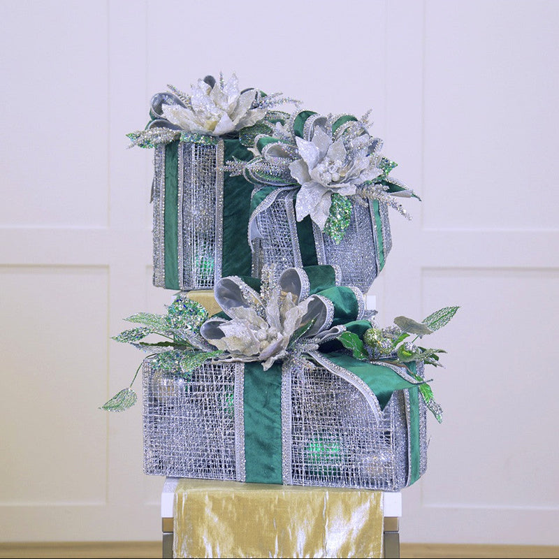 Lote de decoración de caja de regalo verde