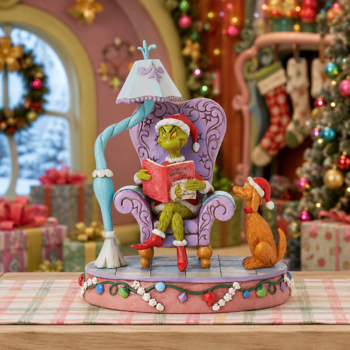 El Grinch 8" Grinch En Silla Con Lámpara