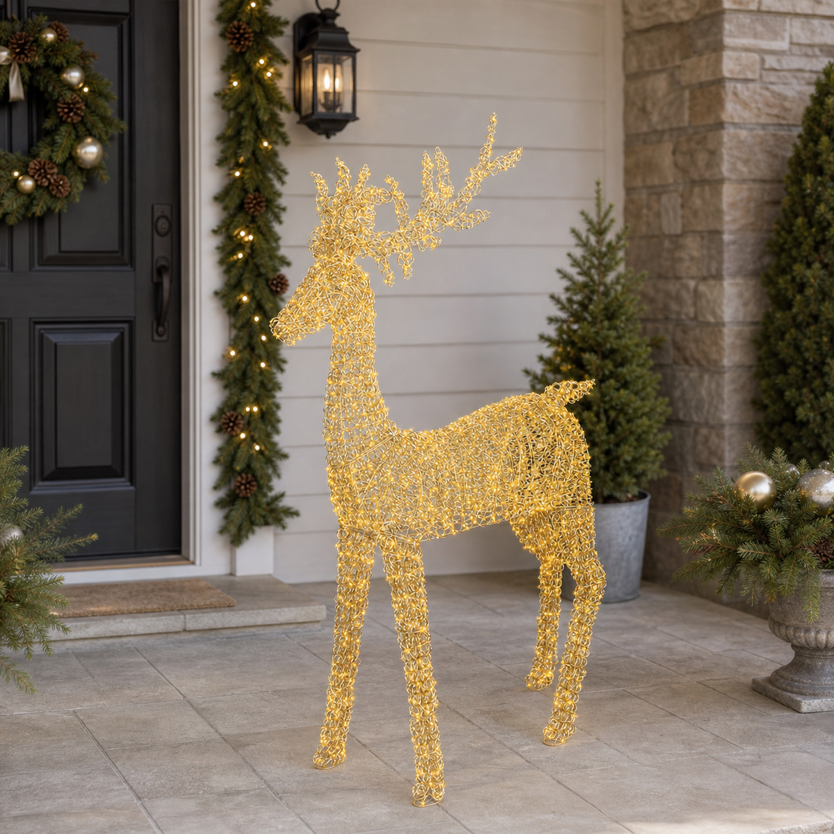 6.5 FT Gold Reindeer Micro Classic Warm LED