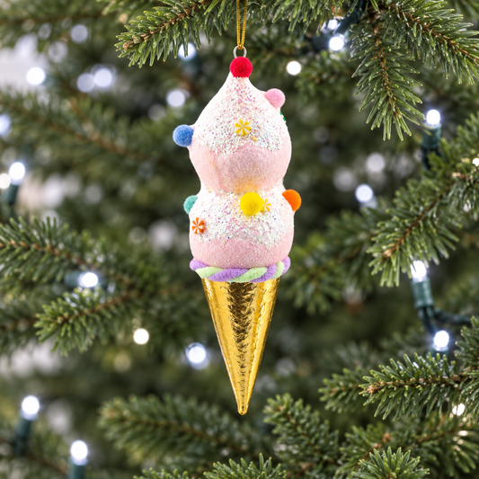 9" Double Scooped Gumball Ice Cream Set Of 6