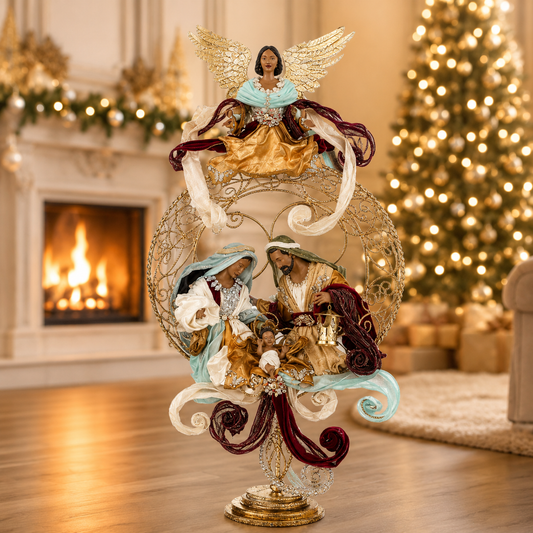 Mark Roberts 51" African American Grand Angel Pedestal Nativity