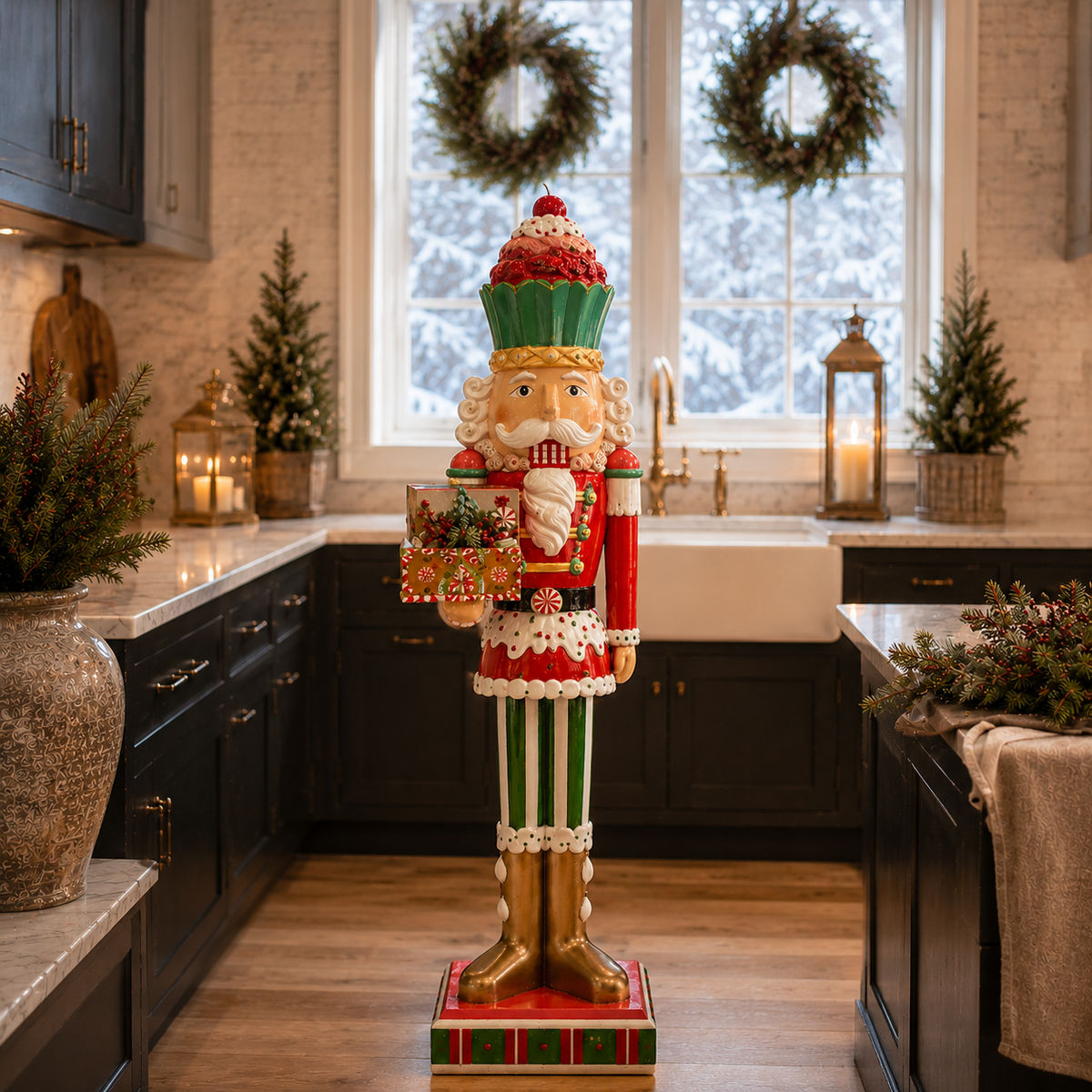 7 FT Candy Nutcracker with Animated Basket