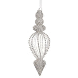 Decorative silver ornament on a white background