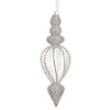 Decorative silver ornament on a white background