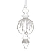 Decorative glass finial with crystal embellishments on a white background