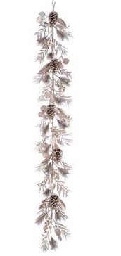 Guirnalda de hojas de eucalipto doradas de 6 pies