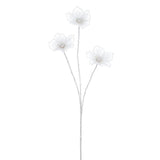 31" White Jewel Lace Dogwood Spray Set Of 6
