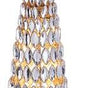 Árbol cónico de 13" con diamantes de imitación dorados que funciona con pilas