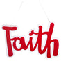 7.5" Red "Faith" Sign Ornament Set Of 2