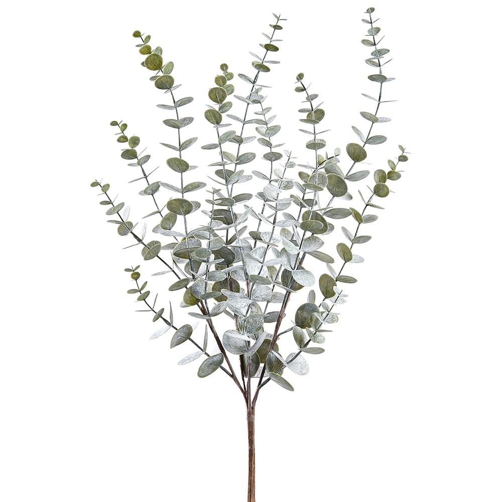 25" Green White Eucalyptus Bush Set Of 6