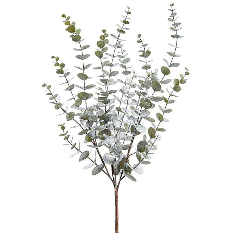 25" Green White Eucalyptus Bush Set Of 6