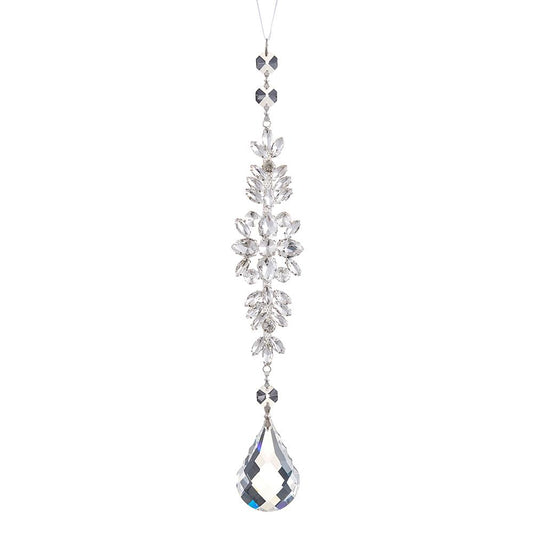 Juego de 4 adornos de cristal transparente de diamante de 30 cm
