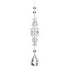 Crystal hanging ornament with teardrop design on a white background