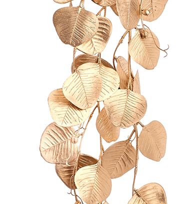 Set de 2 arbustos colgantes de eucalipto metálicos dorados de 27 pulgadas