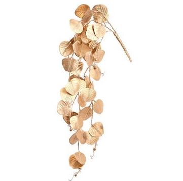 Set de 2 arbustos colgantes de eucalipto metálicos dorados de 27 pulgadas
