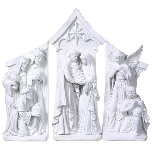19.5" White Nativity Set of 3