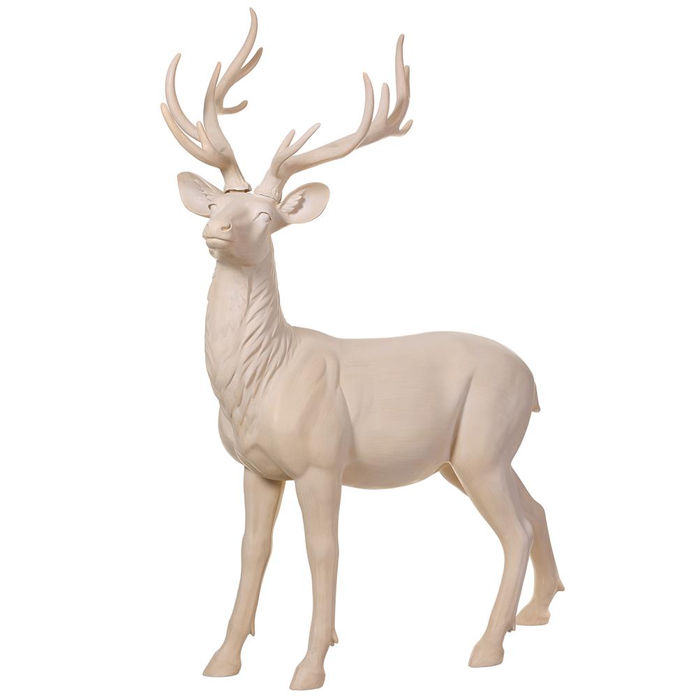5 FT Ivory Beige Standing Reindeer