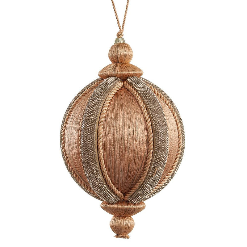 Adorno de bola de hilo de cobre coral de 4" (juego de 2)