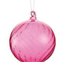 4" Pink Glass Ball Ornament Set Of 6