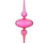 15" Pink Glass Finial Ornament Set Of 2