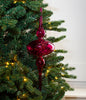 15" Pink Glass Finial Ornament Set Of 2