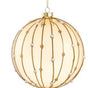 6" Tan Gold Glitter Pearl Glass Ball Ornament Set Of 2