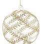 6" Clear Gold Glitter Pattern Glass Ball Ornament Set Of 4