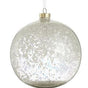 6" Clear Iridescent Beaded Glass Ball Ornament Set Of 4