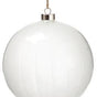 6" White Glass Ball Ornament Matte Set Of 4