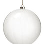 8" White Glass Ball Ornament Set Of 2