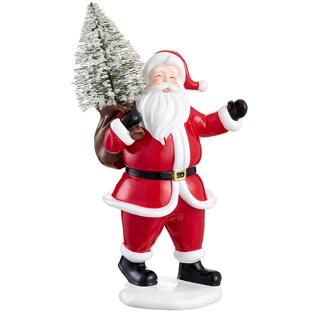 14" Santa Holding A Tree