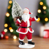 14" Santa Holding A Tree