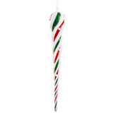 Adorno de carámbano en espiral verde, rojo y blanco de 20 pulgadas, juego de 2