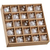 2" Clear Silver Glass Ornament Set Of 25