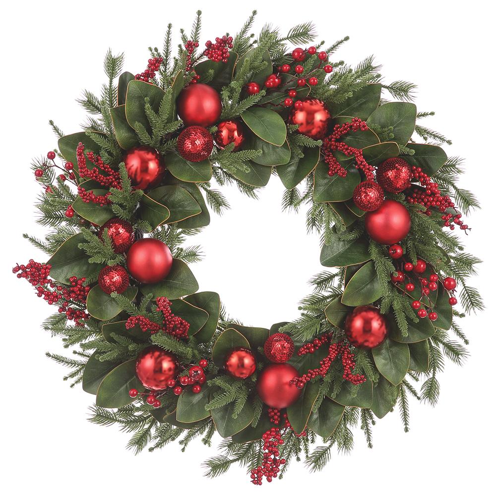 32" Red Berries Ornament Wreath