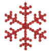 Juego de 6 adornos de copo de nieve rojos con diamantes de imitación de 3.5"