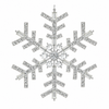 Juego de 6 adornos de copo de nieve con diamantes de imitación rojos y dorados de 10 cm