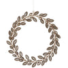 9" Gold Glitter Wreath Ornament Set Of 2