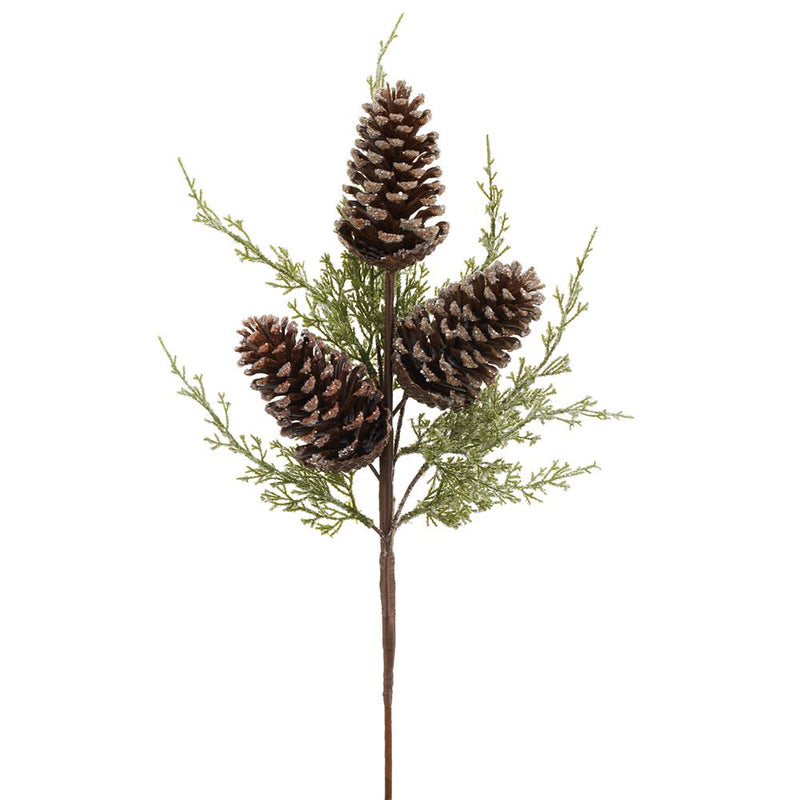 22" Iced Pinecone Spray Set of 4