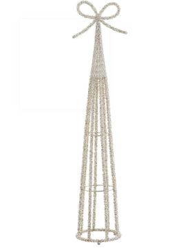 26" Silver Diamond Cone With Bow